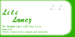 lili lancz business card